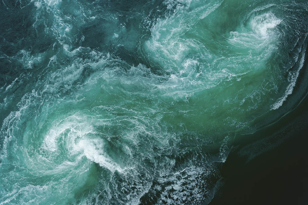 Bird's eye view of a water vortex. 