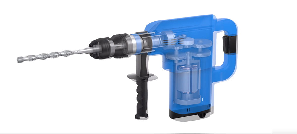 Graphic representation of a drilling machine